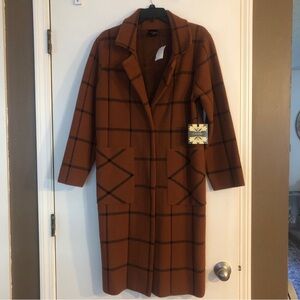 Women’s Cliche Plaid Coat L NWT
